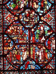 Finestra che raffigura scene della vita di San Tommaso, dall